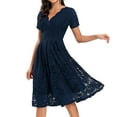 thumbnail image 4 of Viikei Plus Size Short Sleeve Dress for Women Lace Party Cocktail Prom Ballgown Vintage Dress, 4 of 9