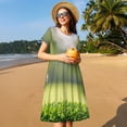 thumbnail image 4 of Balery golf ball perched on a tee Vestidos sueltos de manga corta para mujer, vestidos de verano 2025, vestidos casuales de corte A con vuelo., 4 of 6