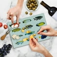 thumbnail image 5 of Fish Cutting Board, Egyptian Fauna Bannerfish Goldfish Parrotfish Wildlife Nature Red Sea Theme Image, Decorative Tempered Glass Cutting and Serving Board, Small Size, Multicolor, by Ambesonne, 5 of 5