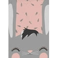 thumbnail image 2 of Treechild 11x14 Black Ornate Wood Framed with Double Matting Museum Art Print Titled - Little Bunny (pink), 2 of 4