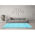 thumbnail image 3 of Ahgly Company Indoor Square Abstract Light Blue Contemporary Area Rugs, 6' Square, 3 of 4