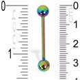 thumbnail image 2 of Titanium Anodized Industrial Straight Barbell, 14 Ga,1" (25Mm) Long,Rainbow, 2 of 2