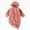 Pink, variant on 3-6 Months Newborn Baby Bodysuits Girls Hooded Romper Comfortable Fleece Lined Warm Stylish Covers Hands And Feet Newborn Fall Winter Gift Clothes,Pink Jumpsuit One-Piece Jumpsuit