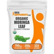 BulkSupplements Organic Moringa Extract Powder, Herbal Supplement, Unisex, 250g, 333 Servings