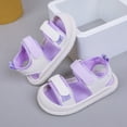 thumbnail image 4 of Baby Boy Girl Closed Toe Summer Toddler Sandals Adjustable Straps Antislip First Walking Sneakers Purple 8.5 Toddler, 4 of 8