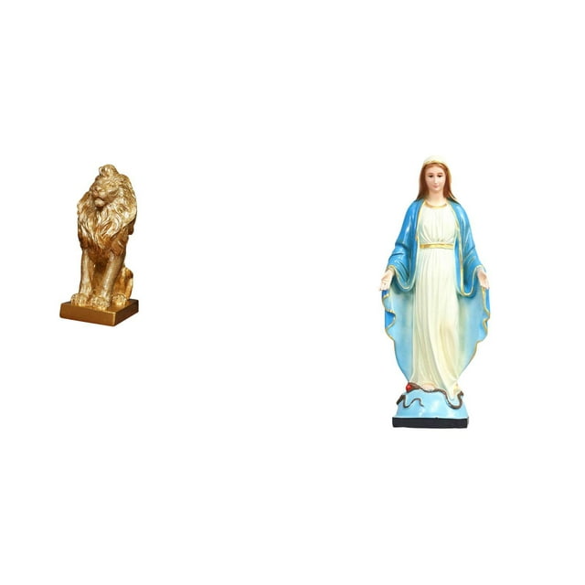 Figura de león, estatua de resina, escultura católica coleccionable, adorno con elegante artesanía, ideal para regalar, decorar la oficina o el hogar.