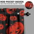 thumbnail image 3 of Spooky Cute Halloween Kitchen Curtains Set of 2, Featuring Black Cat and Full Moon Illustration, Semi-Sheer Panels 27.5x36in(70x90cm) Kitchen Curtains, 3 of 4