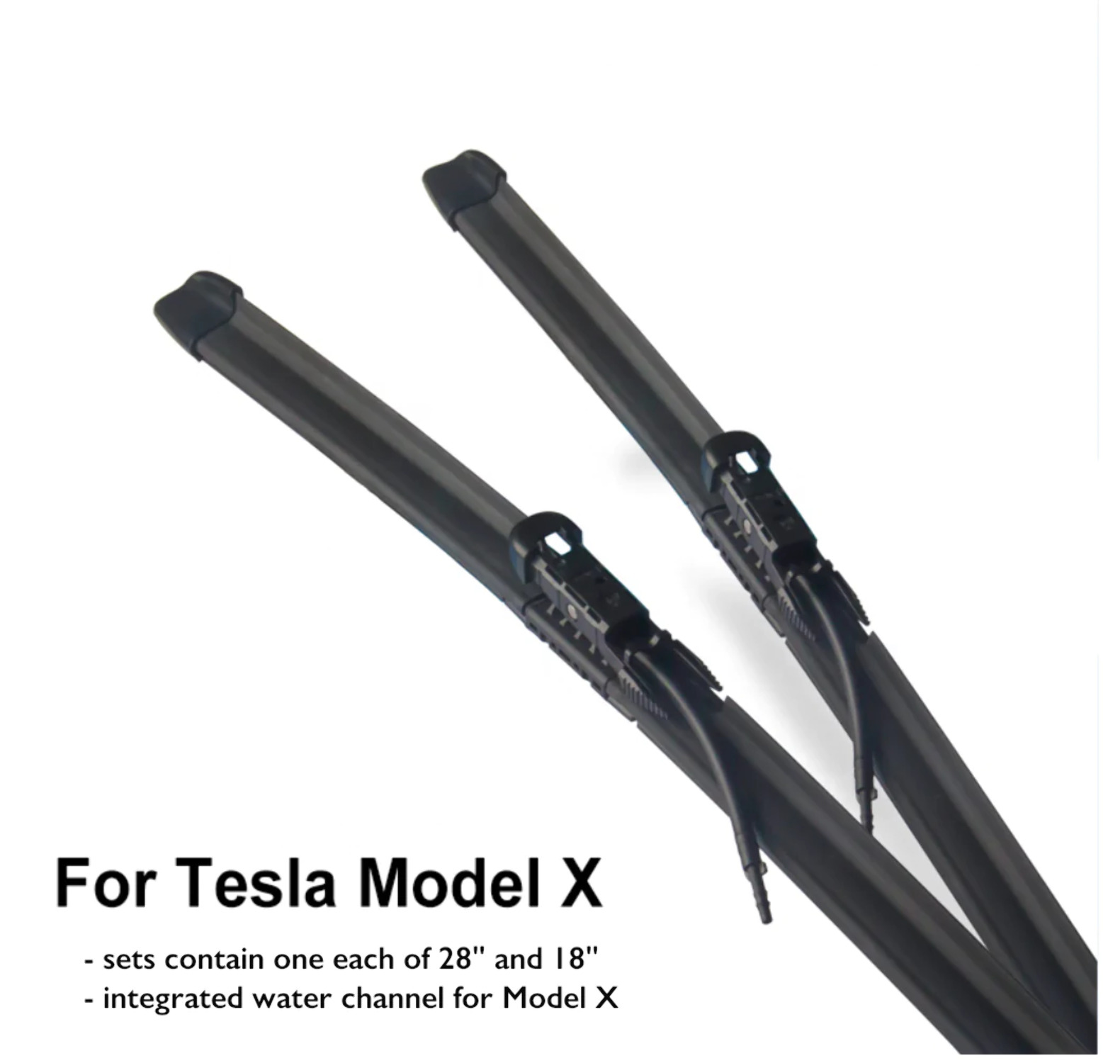 OMAC Front Windshield Wiper Blade Set For Tesla Model X (2016-2024) - 17" & 28", J-Hook