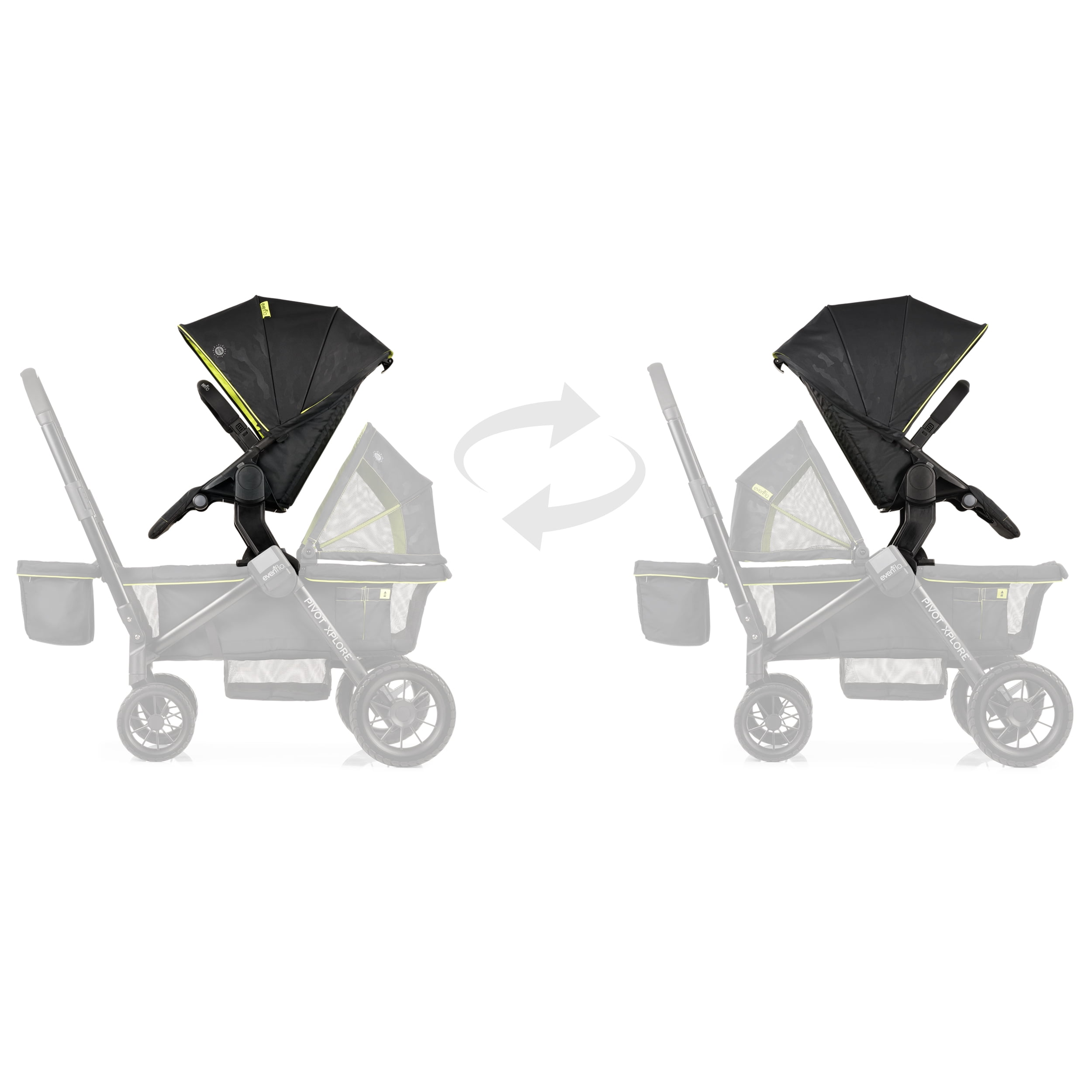 Evenflo, Stroller Wagon Second Seat, Wayfarer Black, for Pivot