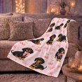 thumbnail image 6 of Playful Dachshund Dog Autumn Living Room Scene Pink, Playful Pet Portrait Pattern, Warm Flannel Blanket for Living Room and Bedroom, Dog Lovers Thanksgiving Gift, Pet Lover Home Decor, 6 of 9