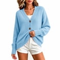 thumbnail image 3 of Aboser Ribbed Knit Cardigan Sweaters for Women Plus Size Button Down Cardigans Warm Casual V Neck Sweater Coat Loose Long Sleeve Knitwear, 3 of 8