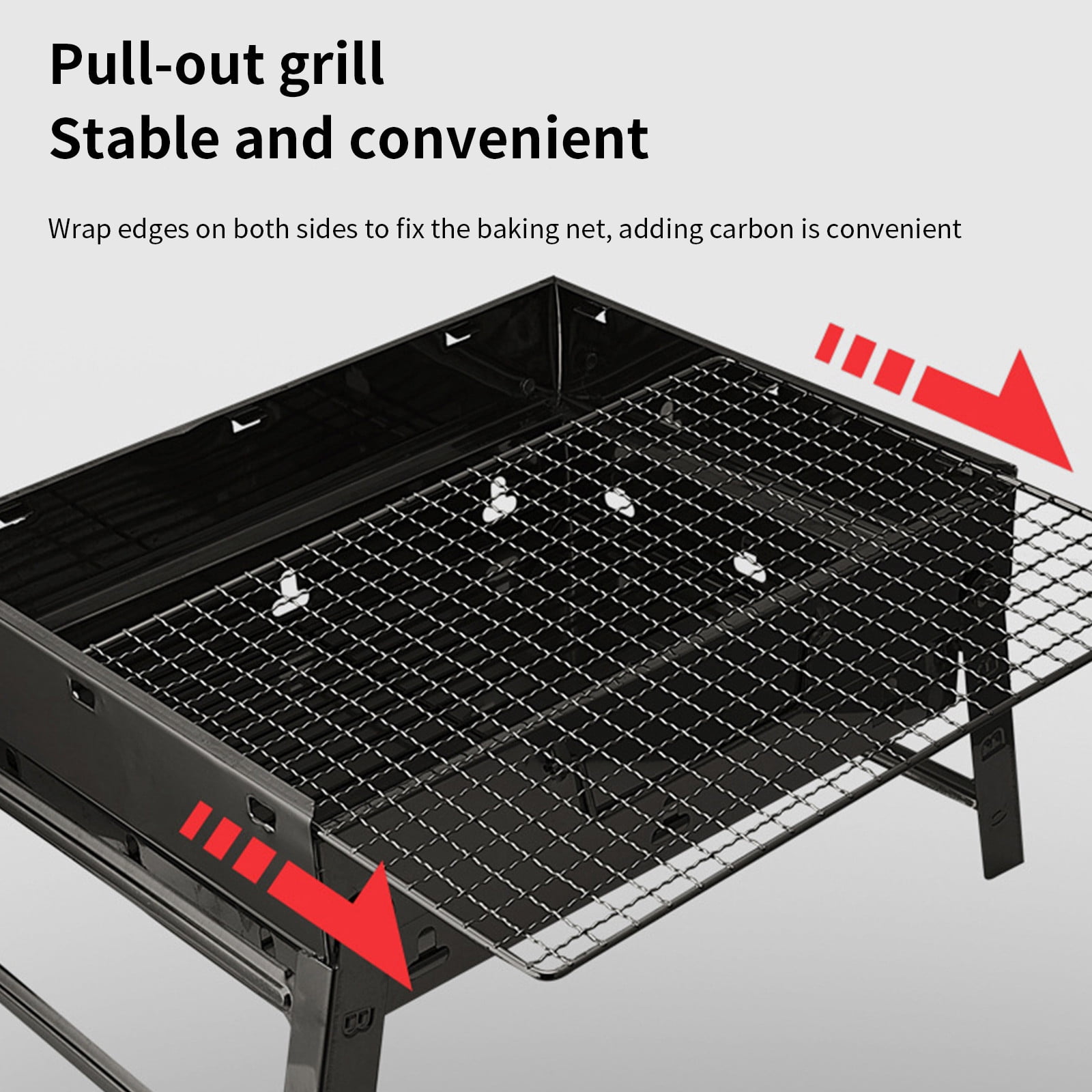 Folding Portable Barbecue Charcoal Grill, Barbecue Desk Tabletop Outdoor Stainless Steel Smoker BBQ for Outdoor Cooking Camping Picnics Beach