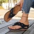 thumbnail image 6 of RotHome Women's Wedge Sandals Platform Flip Flops Comfortable Summer Dressy Thong Sandals Cushioned Footbed for Wedding Travel Beach Casual Black, 6 of 9