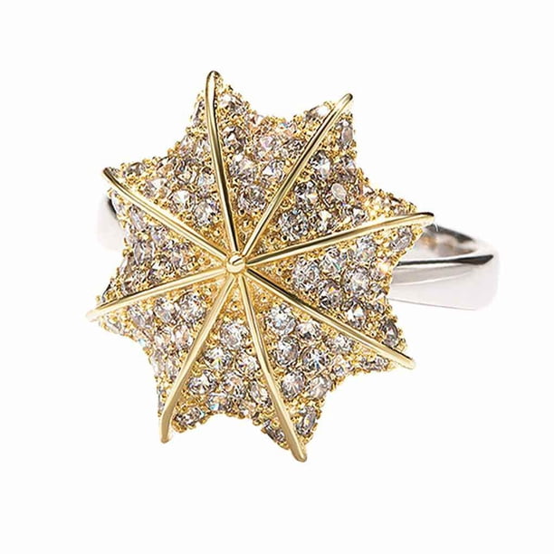 Minnieouse Anillo de diamantes de imitación con forma de paraguas para mujer, anillo para chica de regalo de compromiso de cóctel chapado en Ropa, zapatos y accesorios Miscelánea oro Talla 7