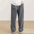 thumbnail image 4 of Mens Corduroy Casual Pants Fashion Loose Fit Wide Leg Pants Straight Sweatpants Elastic Waist Drawstring XL, 4 of 4