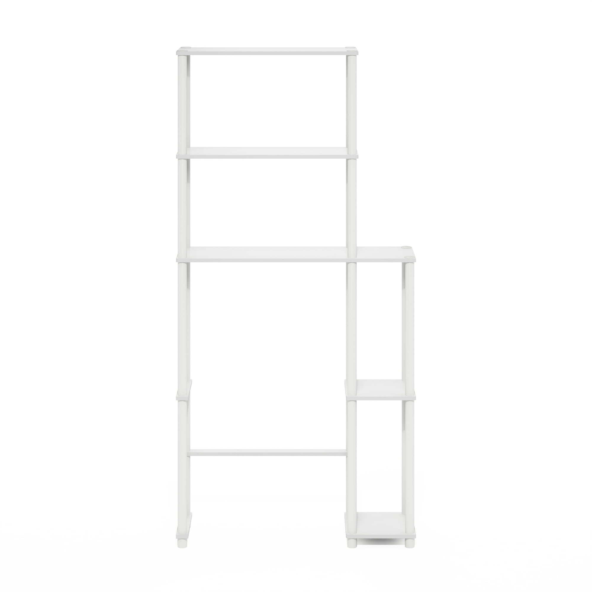 Furinno Turn-N-Tube Toilet Space Saver with 5 Shelves, White/White