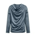 thumbnail image 5 of Lenpel Velvet Tops for Women Plus Size Long Sleeve Cowl Neck Loose Trendy Velour Shirts Dressy Casual Blouses(Sky Blue,XX-Large), 5 of 7