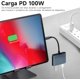 thumbnail image 3 of Adaptador USB C a HDMI, 3 en 1 Adaptador Tipo C Multipuerto USB C Hub con Puerto de Salida HDMI 4K, Puerto USB 3.0 y Puerto de 100W Carga PD, Compatible con / / /, 3 of 7