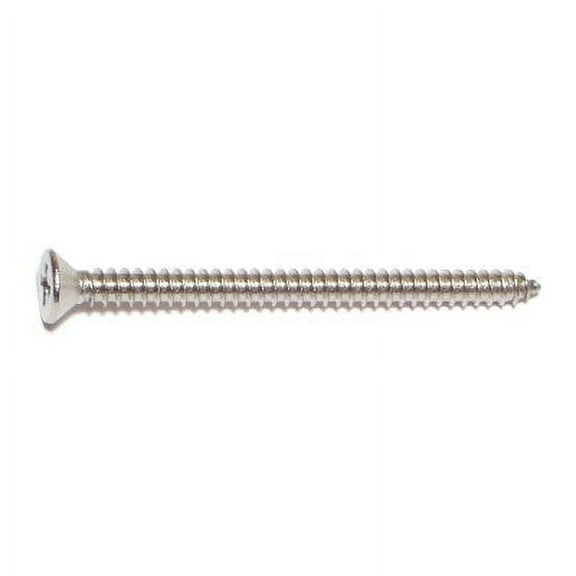 #10 x 2-1/2" 18-8 Stainless Phillips Flat Head Sheet Metal Screws (10 pcs.)