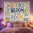 thumbnail image 2 of Typographic Surrounded With Botanical Literary Illustrations, Mystical Fantasy for Space Lovers, Wall Decor, Valentine's Day Gift, Tapestry Wall Hanging for Dorm and Living Room, 2 of 7