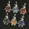 thumbnail image 3 of Collier Pendentif Pingouin Femme Pierre Naturelle Œil de Tigre Mignon Animal Homme, 3 of 6