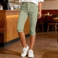 thumbnail image 4 of HongQid Capri Pants for Women High Waisted Skinny Split Hem Stretchy Capris Cropped Straight Leg with Pockets, 4 of 9