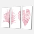 thumbnail image 3 of Designart ' Tropical Pink Watercolour Leaves On White II ' Shabby Chic Canvas Wall Art Print, 3 of 3