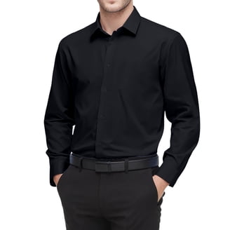 Cutaway Collar Different Collar Dress Shirts Geoffrey Beene Men's Regular- Fit Sateen Stretch Dress Shirt, Black,