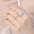 thumbnail image 4 of Anillo de corazón púrpura Cuatro anillo de bodas Anillo de dedo índice de gama alta joyería de la mano, 4 of 7