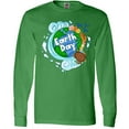 thumbnail image 3 of Inktastic Earth Day Turtle Planet with Waves and Birds Long Sleeve T-Shirt, 3 of 5