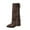 Brown Middle Knee High Boots, variant on Knee-High Boots for Women Casual Winter Style Pointed Toe Side Zipper Thick Mid-Heel Footwear for Outdoor and Indoor Events