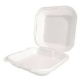 thumbnail image 2 of Foam Hinged Lid Container, Secure Two Tab Latch, Poly Bag, 9 X 9 X 3, White, 100/bag, 2 Bags/carton, 2 of 4