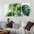 thumbnail image 2 of 2D 3pcs Wrapped Canvas Painting, Tropical Leaves Canvas Wall Painting, Green Plant Decoration, Suitable for Home, Office, Living Room, Bedroom,12*16inch*3pcs, 2 of 6