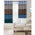 thumbnail image 2 of Blue Brown Grey Blackout Curtains 72 Inches Long for Bedroom, Vintage Stripe Farmhouse Wood Grain Thermal Insulated Room Darkening Black Out Window Curtain Panels Grommet Drapes for Living Room, 2 of 8
