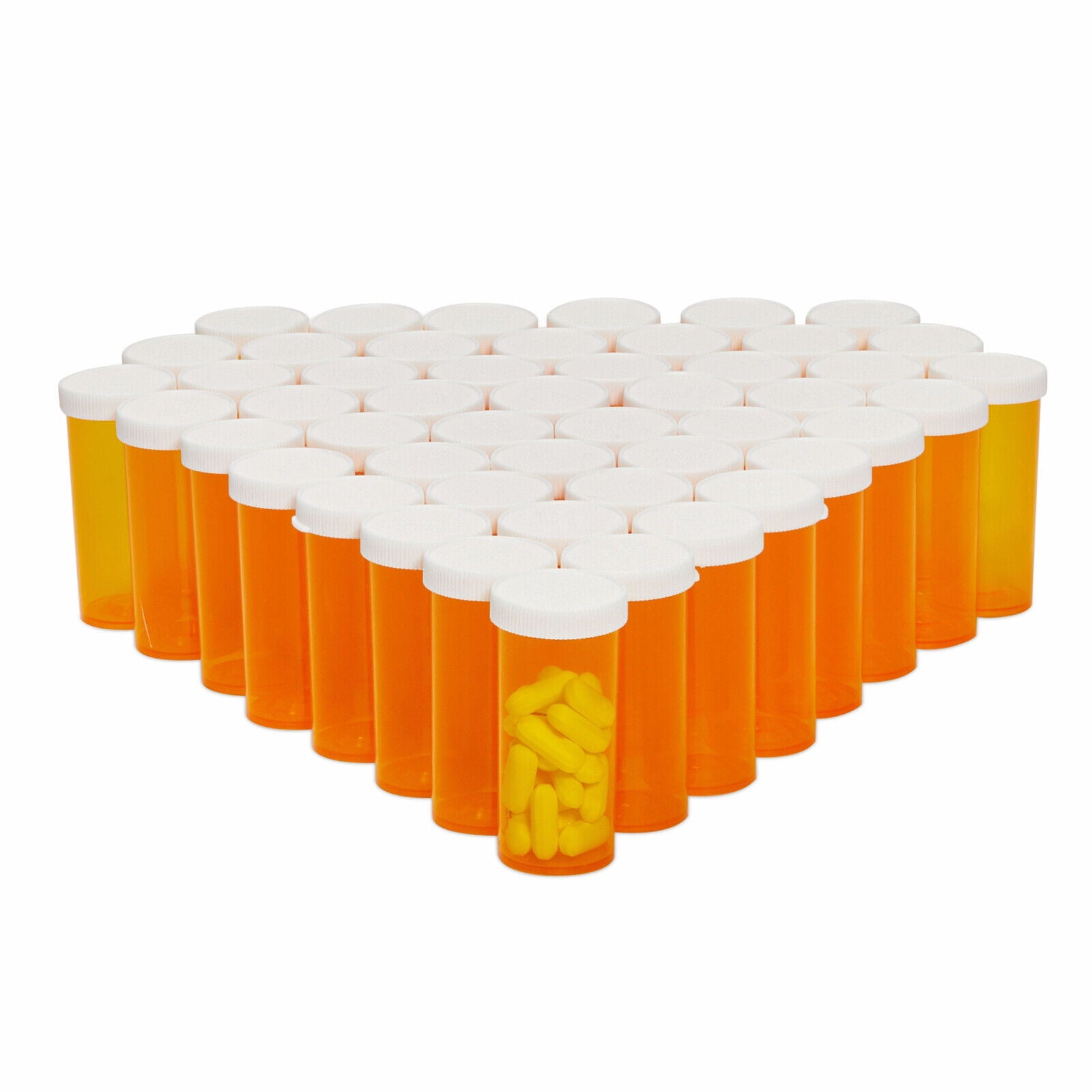 50 Pcs Empty Pill Bottles with Caps Prescription Pharmacy Vial 8 Dram Containers