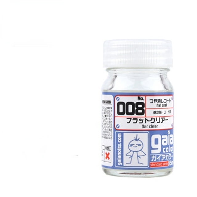 Gaia Color 008 Flat Clear Lacquer Paint 15ml Matte Top Coat for Gundam