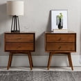 thumbnail image 3 of Walker Edison 2-Drawer Wood Nightstand, Set of 2, Dark Walnut, 3 of 8