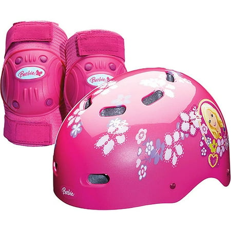 Barbie Roller Girl Helmet, Knee Pads and Elbow Pads - Value Pack