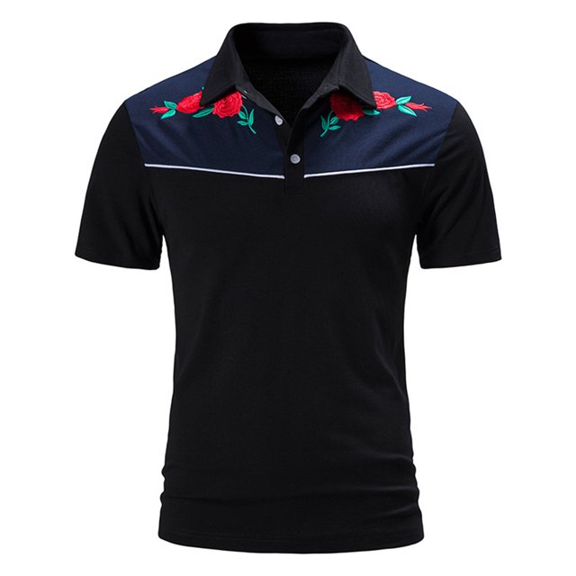 Birdeem Chemise Blouse Imprimée à Manches Courtes Brodée pour Homme, Nouveau Style d'Été