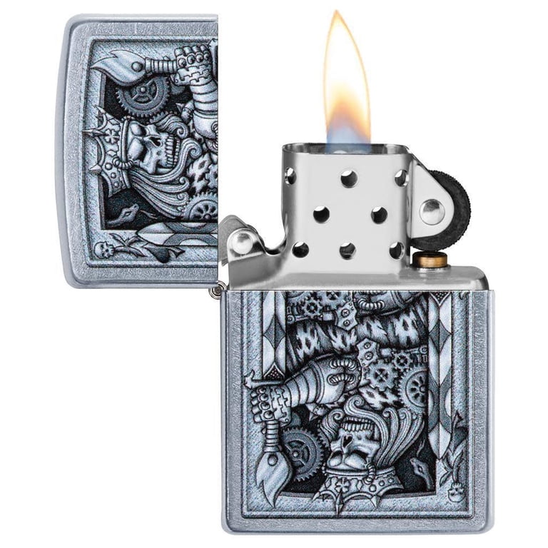 Zippo Steampunk King Spade Street Chrome Pocket Lighter - Walmart.com