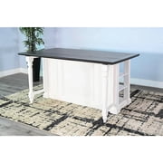 Sunny Designs Carriage House Kitchen Island with Drop Leaf, Wood Espresso, 38 in