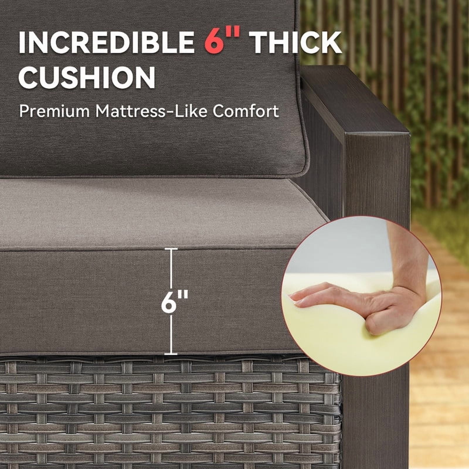 Gymojoy 24 in. x 24 in. x 6 in.Deep Seat Cushion Set, Olefin 4-Piece Deep Seating Outdoor Replacement Lounge Chair loveseat Sofa Cushion in Gray