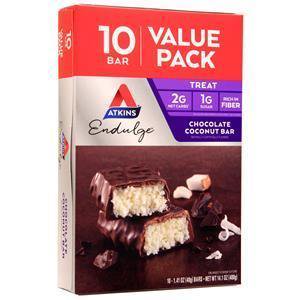 Atkins Endulge Treat Chocolate Coconut Bar. Rich Coconut & Decadent Chocolate. Keto-Friendly. Value Pack (10 Bars)