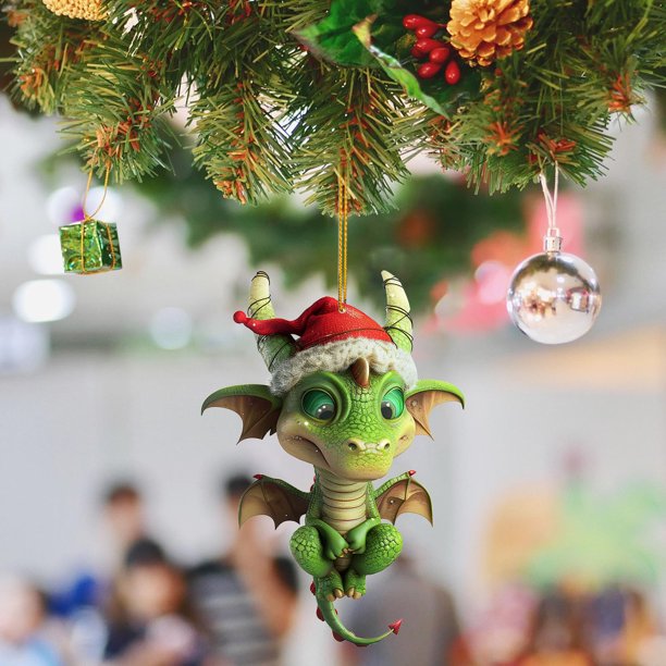 Nuevo Colgante Navideño Colgante Plano Acrílico Retro Con Dinosaurio Adorno Retro Para Árbol De Navidad Artículos Para Fiestas Navideñas Decoración Para Fiestas En El Patio Decoraciones Navideñ