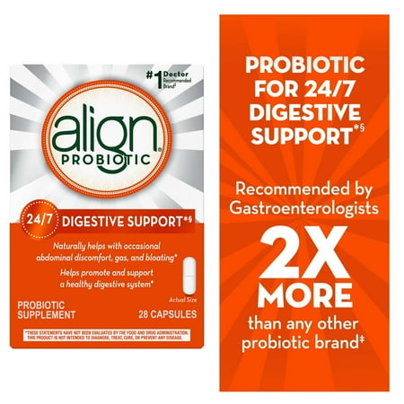 Align Probiotic Capsules, Daily Probiotic Supplement for Digestive Health, 28 Count