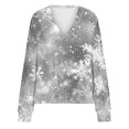 thumbnail image 5 of Lovskoo Women's Christmas Knit Cardigan Sweaters Casual Floral Print Long Sleeve Open Front Button Up Fall Sweater Jackets H-Gray, 5 of 5