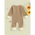 thumbnail image 4 of Bagilaanoe Newborn Baby Girl Boys Fall Jumpsuit Patchwork Long Sleeve Bodysuit 6M 9M 12M 24M Infant Casual One Piece Romper, 4 of 9