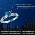 thumbnail image 2 of Gem Stone King 14K White Gold Persian Blue Moissanite Solitaire Engagement Ring for Women | 1.07 Cttw | Heart Shape 6.5MM | Gemstone Birthstone | Size 5, 2 of 6