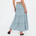 thumbnail image 3 of Diufon Womens Maxi Skirt Summer Casual Ruffle Tiered Elastic Waist Long Skirts Hollowed-out Boho Flowy Skirt, 3 of 9