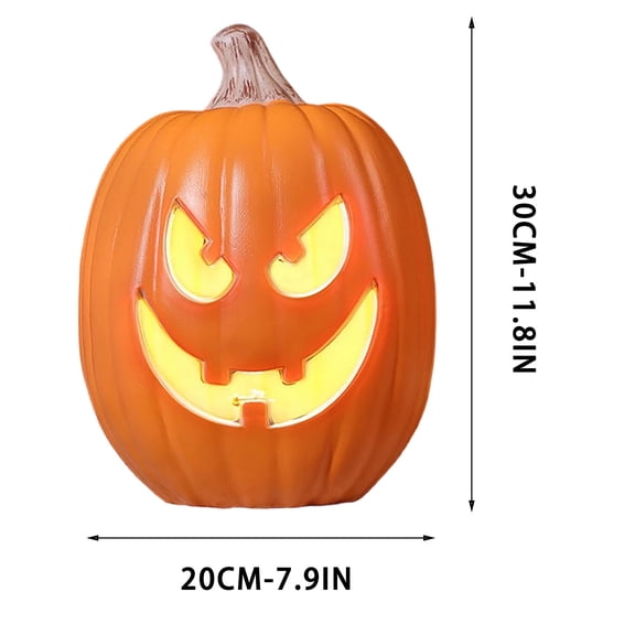 Tdxkok Halloween Large Plastic LED Light Up Pumpkin Outdoor Yard Porch Home Storefront Mall Holiday Display Decoration Ambient Lighting Lantern